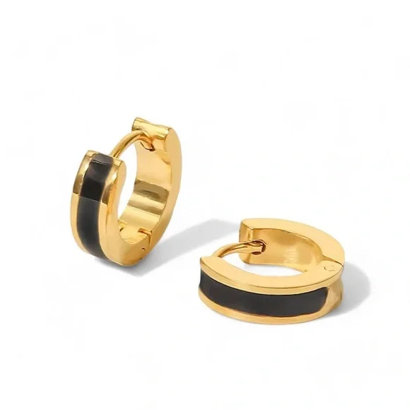 Elegant Gold-Plated Hoop Earrings Set - Picture 6 of 8